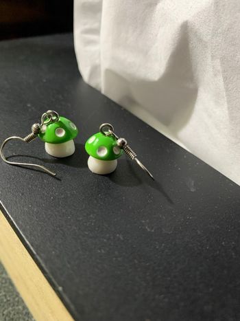 Paire de boucles d’oreilles champignon