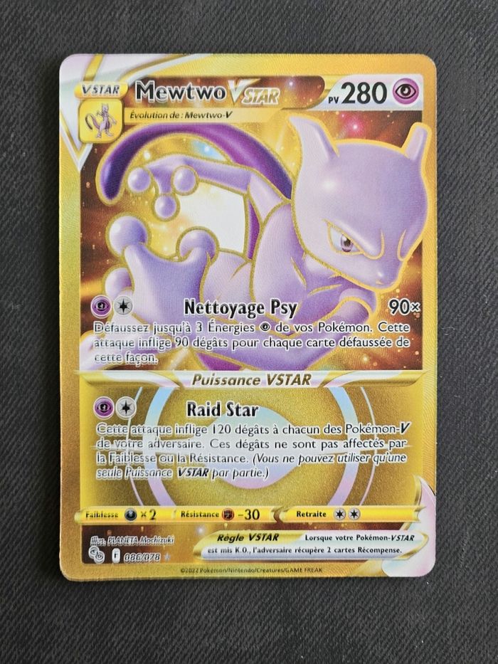 Carte Pokemon Mewtwo VSTAR Gold 086/078 Pokemon Go