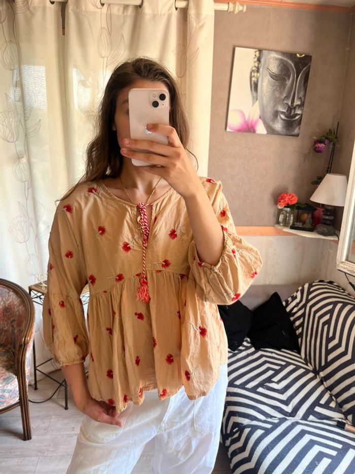 Blouse coquette bohème champêtre country western - photo numéro 2