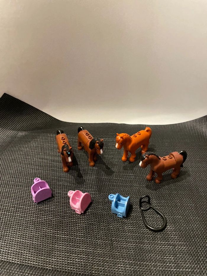 Lego lot minifigures chevaux avec selles officiel pièces détachées ranch ferme écurie city figurines