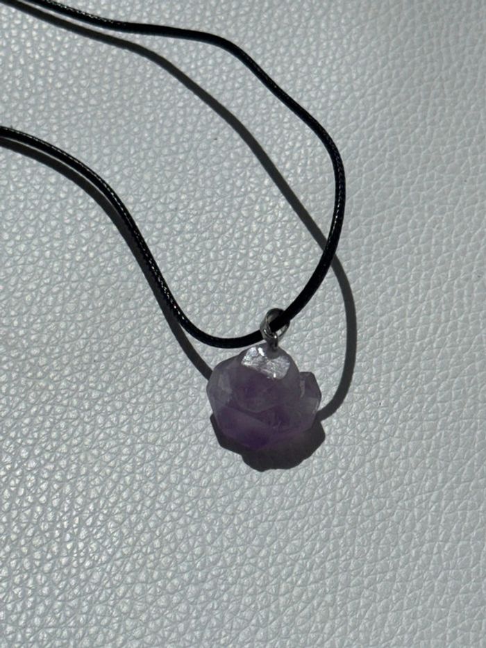 Collier avec améthyste brute - photo numéro 3