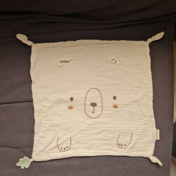 Grand doudou carré plat lange ours Green forest - Vertbaudet