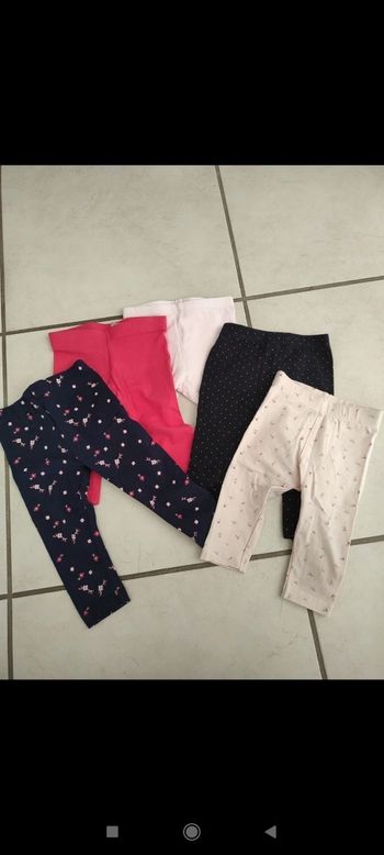 Lot 5 legging taille 6 mois