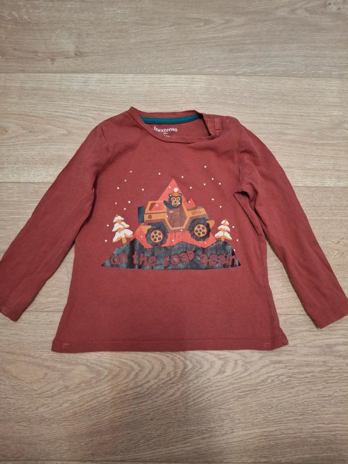 T-shirt manches longues In Extenso 36 mois – motif ours noël/hiver