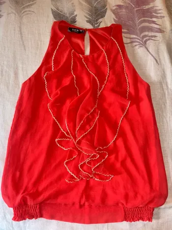 Débardeur rose froufrou