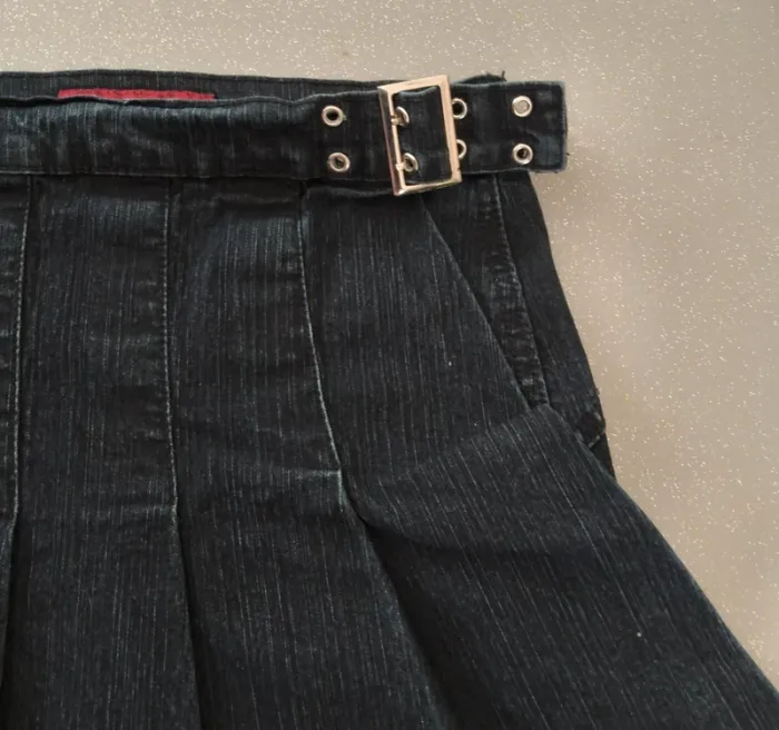 Mini jupe strass jean portefeuille plissée 10/27 - photo numéro 3