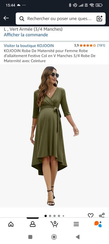 Robe grossesse kaki
