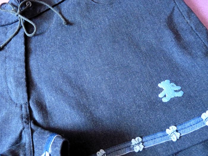 Short Femme Lulu castagnette S 36 bleu jean ourson TBE - photo numéro 2