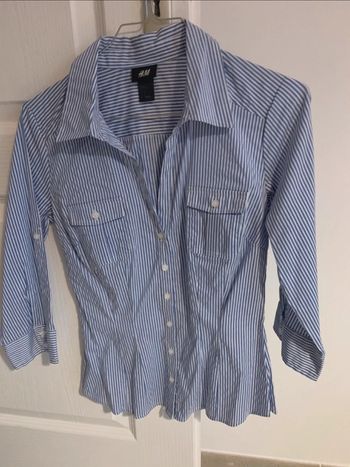 Chemise bleu et blanc rayée H&M taille xs