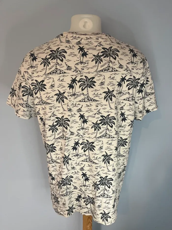 T-shirt slim homme Jules L blanc à motifs marins bleu marine – été, 100% coton - photo numéro 4