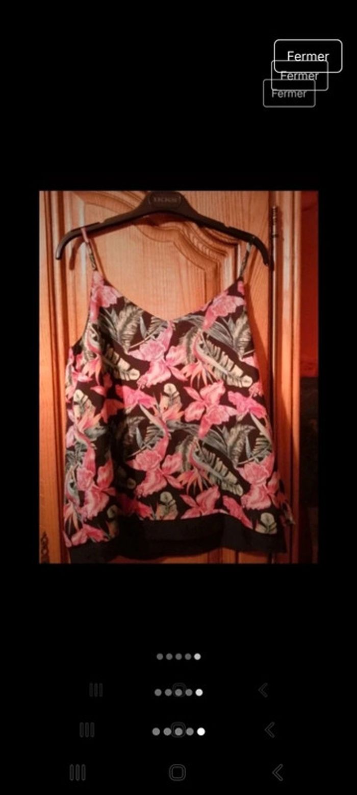 Top à bretelles motif tropical - photo numéro 5