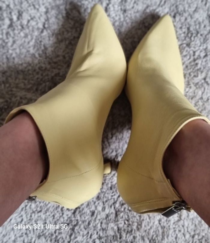 Bottine cuir jaune