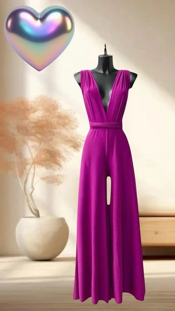 Combinaison pantalon mauve taille unique positions multiples