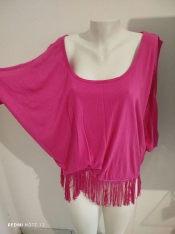 #kytoeXXLfemme. Top frange épaules dénudées taille XXL 