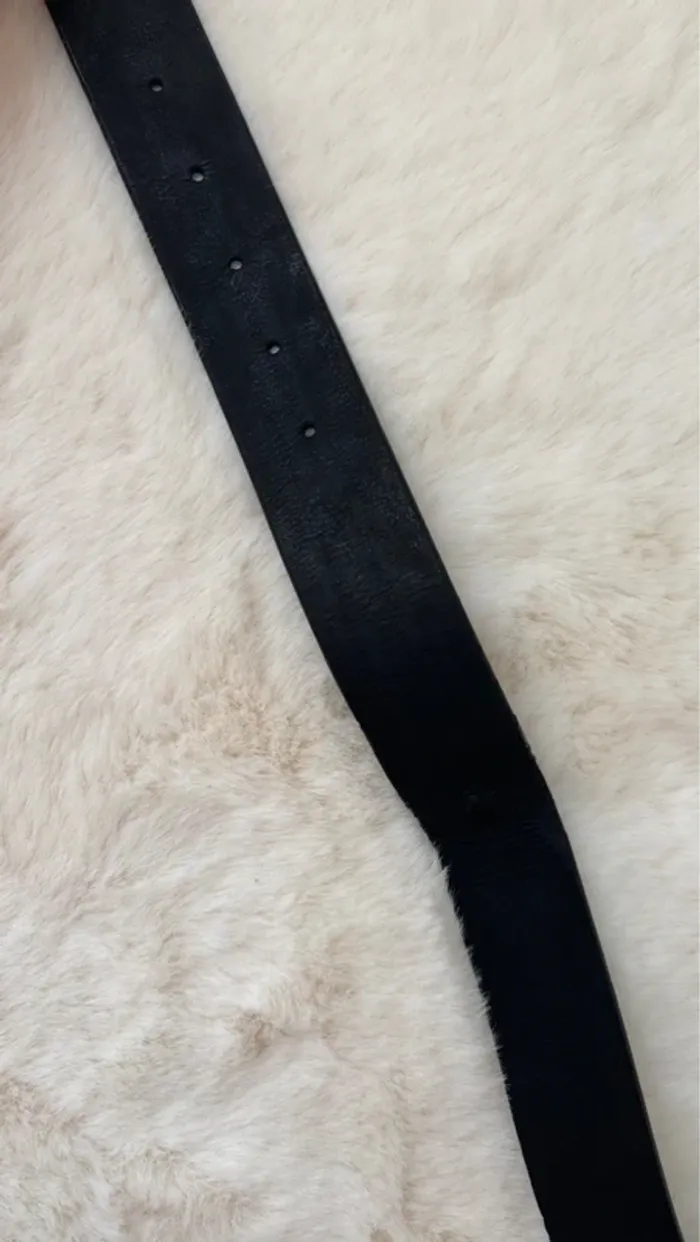 Ceinture noire avec boucle ronde argentée - photo numéro 3