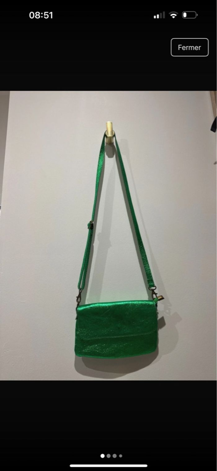 Sac  main paillette vert - photo numéro 2