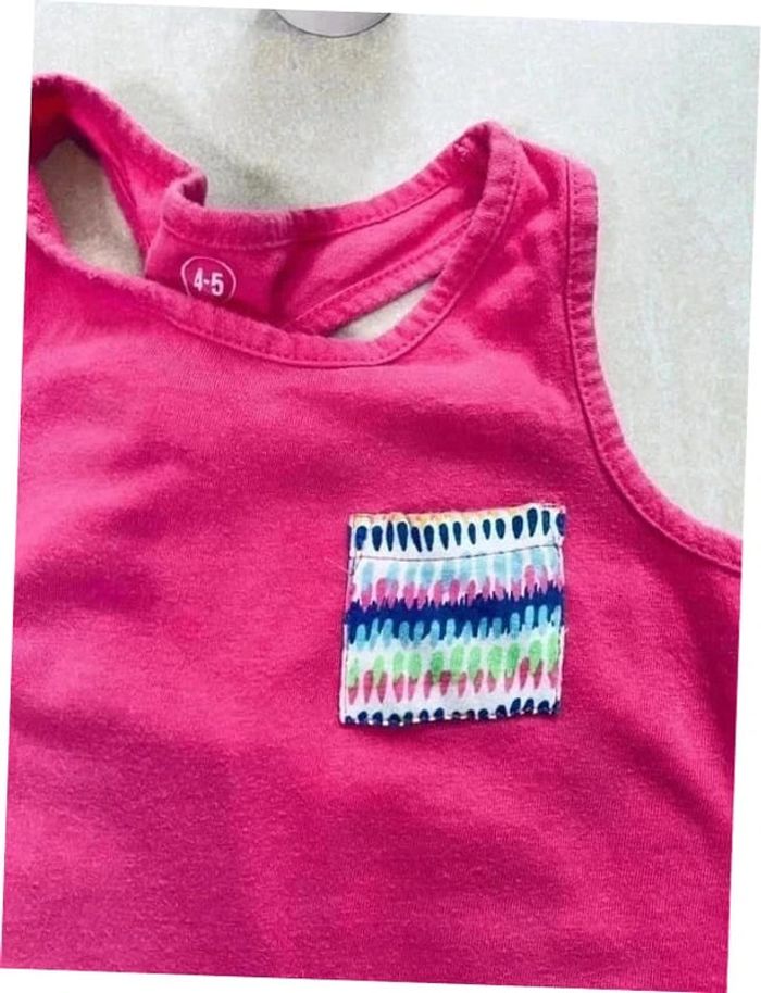 Débardeur 4/5 ans rose en coton - photo numéro 2