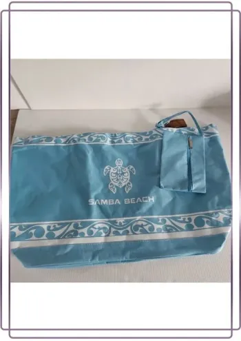 Sac de plage avec une petite pochette et une petite trousse Samba beach, neuf 50x40cm