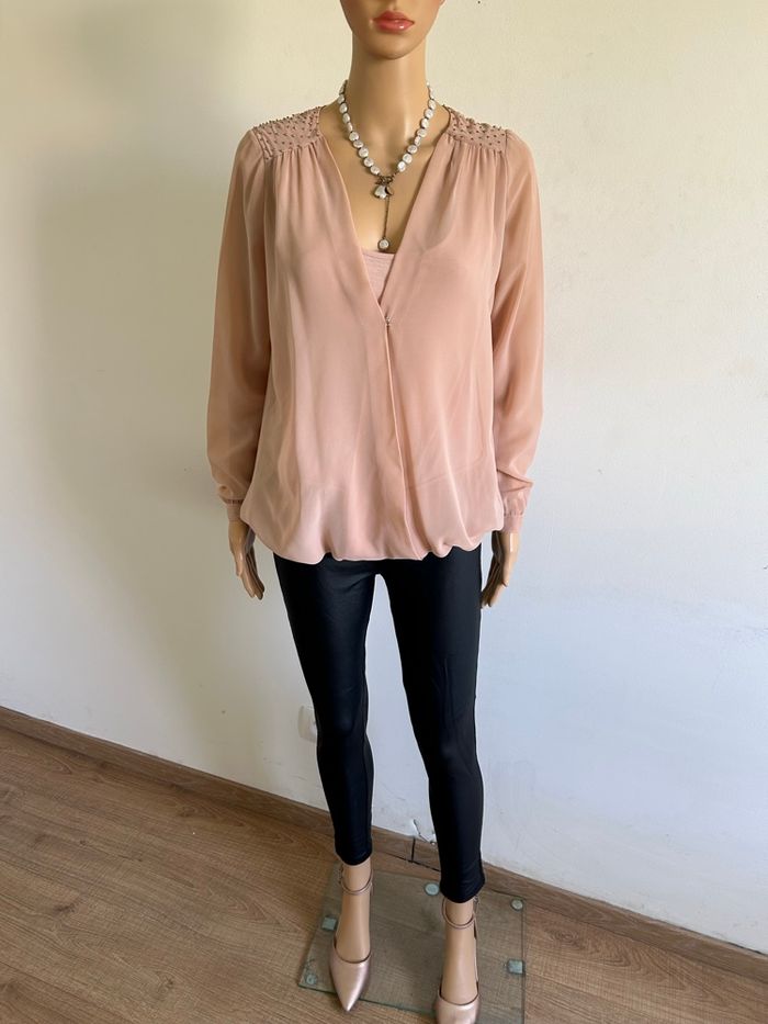 Blouse rose nude à manches longues Vero Moda taille XS jamais portée - photo numéro 3