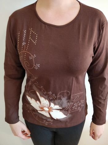 top manches longues marron taille 2