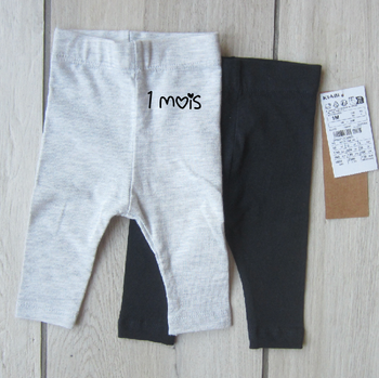 Lot de 2 leggings neufs 1 mois