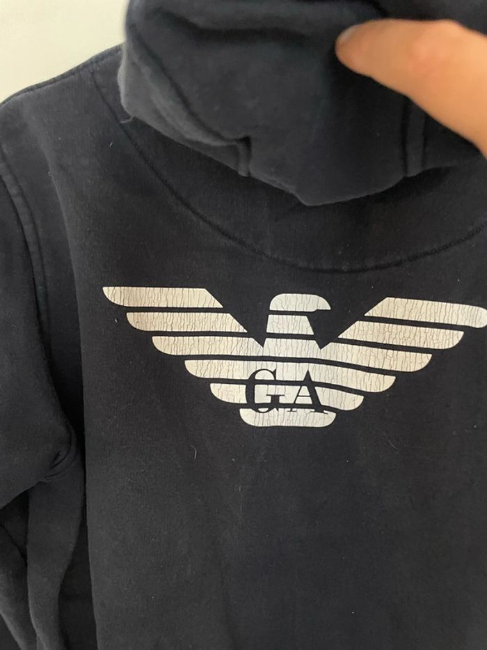 Veste homme à fermeture zip à capuche à manches longues bleu marine et blanc GA taille L - photo numéro 6