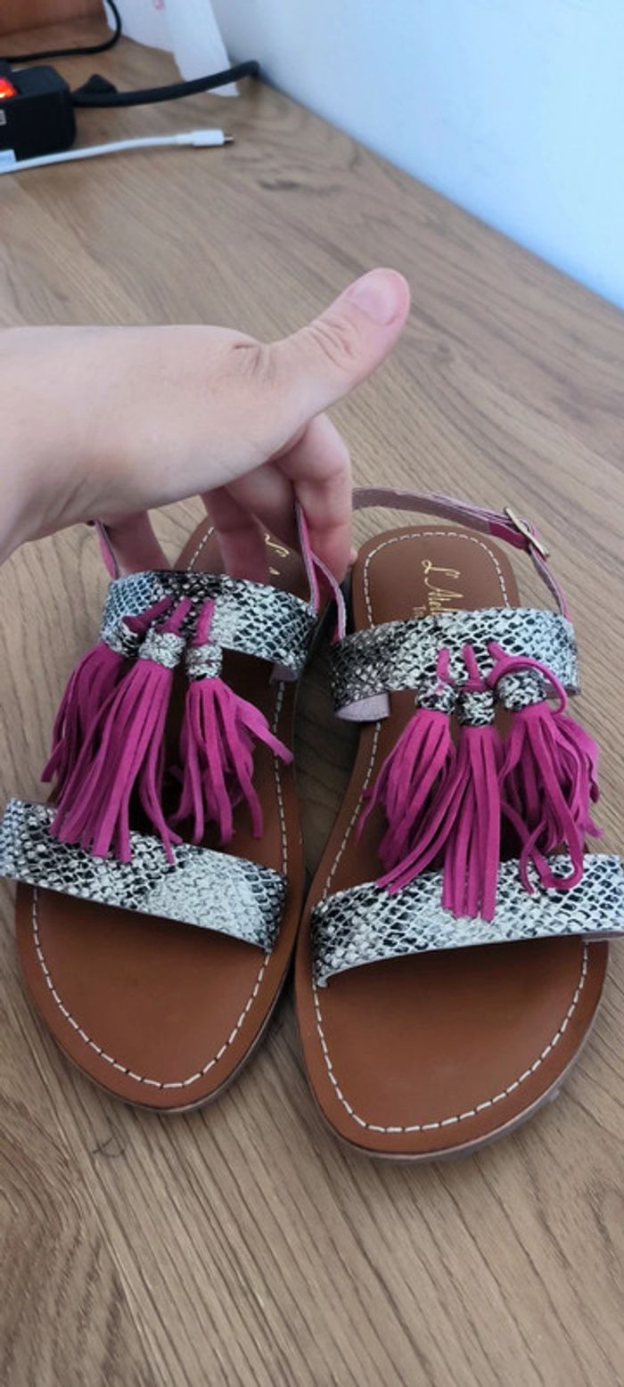 Sandales pied nu l'atelier tropézien 35 quasiment neuf - photo numéro 14