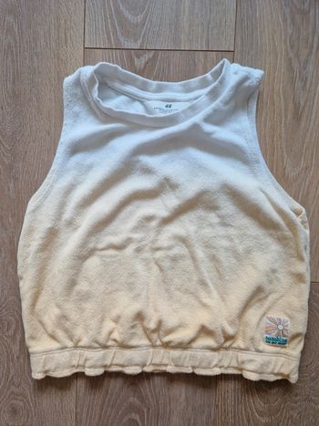Débardeur fille H&M éponge jaune blanc 158 164 cm
