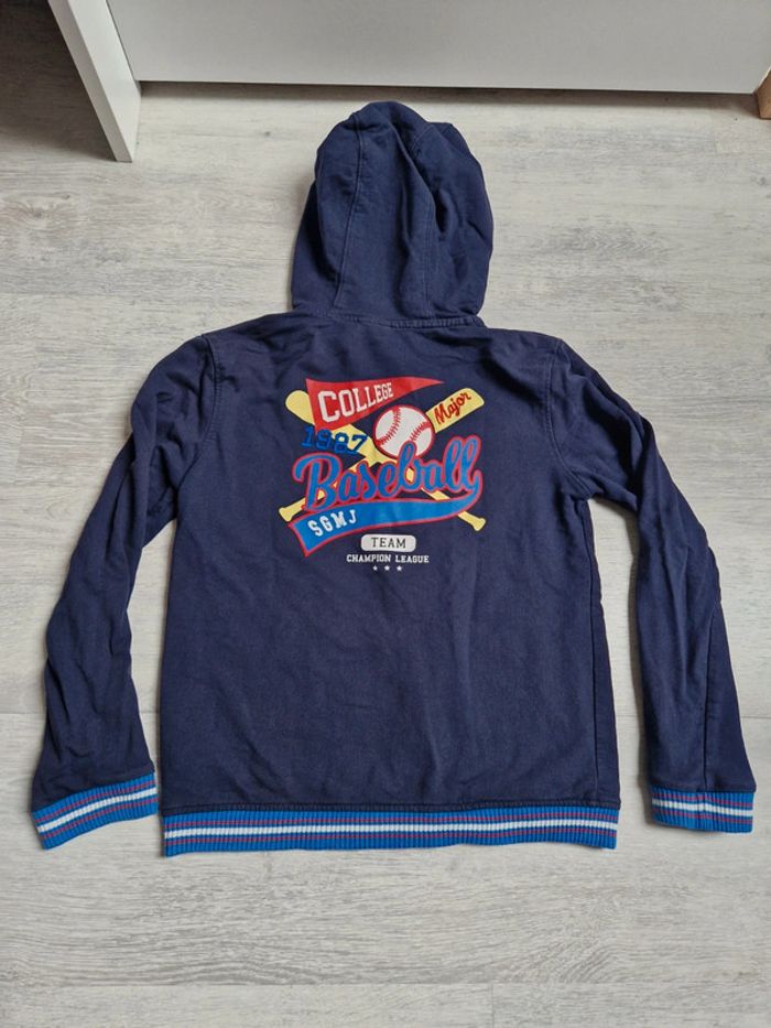 Gilet zippé bleu marine Sergent Major 11 ans base-ball - photo numéro 4