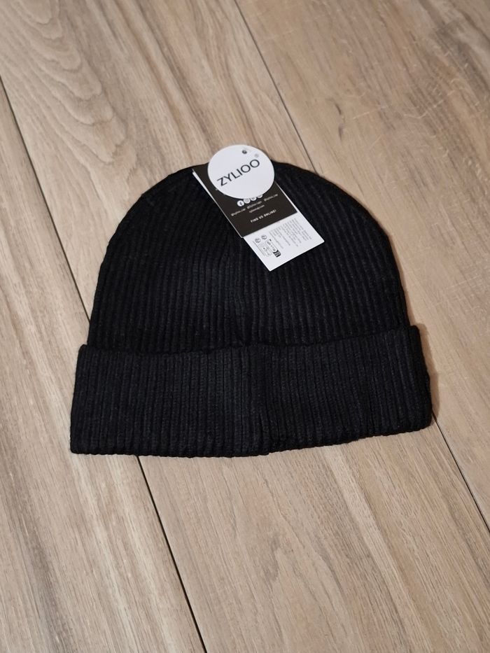 Bonnet hiver tricoté homme adolescent noir - photo numéro 2