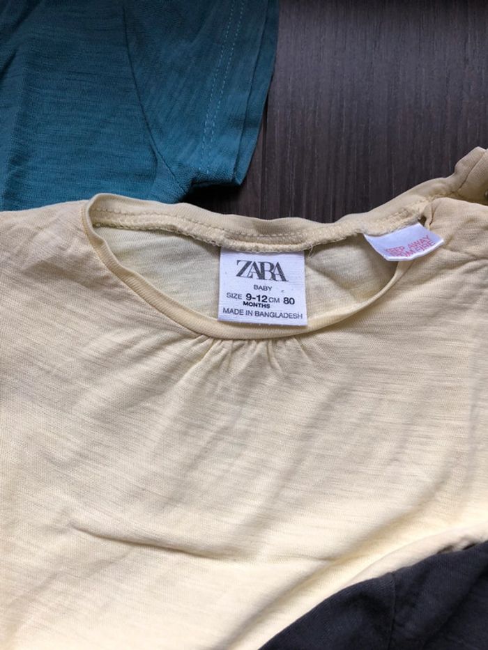 Lot t-shirts Zara 9-12 mois (80 cm) manches courtes - photo numéro 3