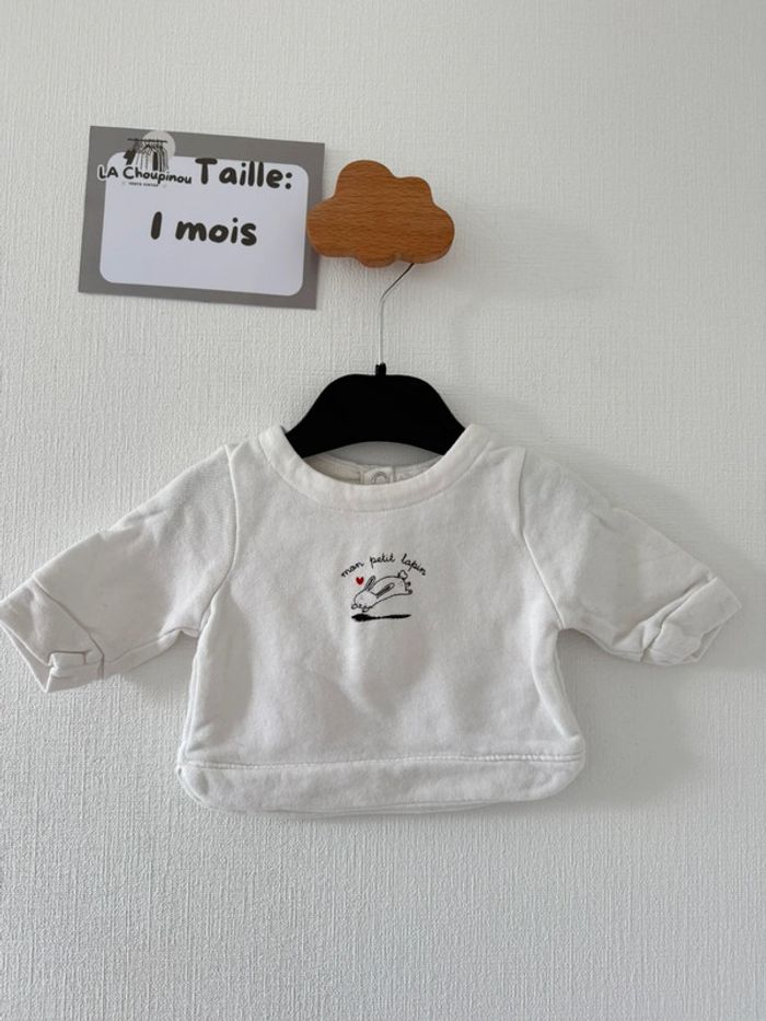 Pull blanc - taille 1 mois 🌸