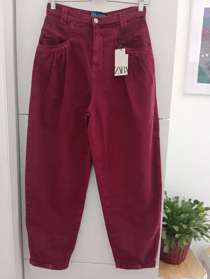 Jean Zara bordeaux coupe baloon collection 80's - photo numéro 2