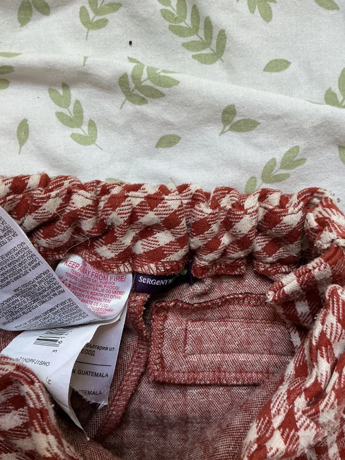 jupe short vichy bordeaux et beige sergent major taille réglable 2 ans - photo numéro 7