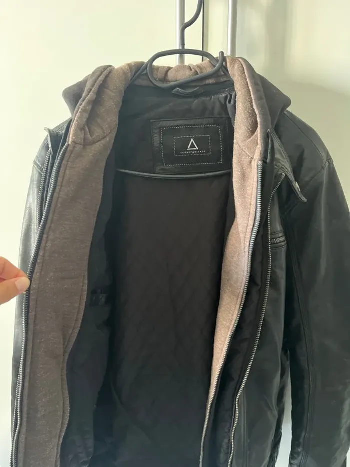 Veste en cuir de buffle doublée avec veste - photo numéro 3