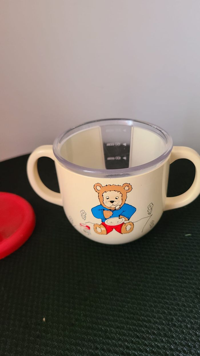 tasse à bec enfant vintage ours et mesure - photo numéro 5