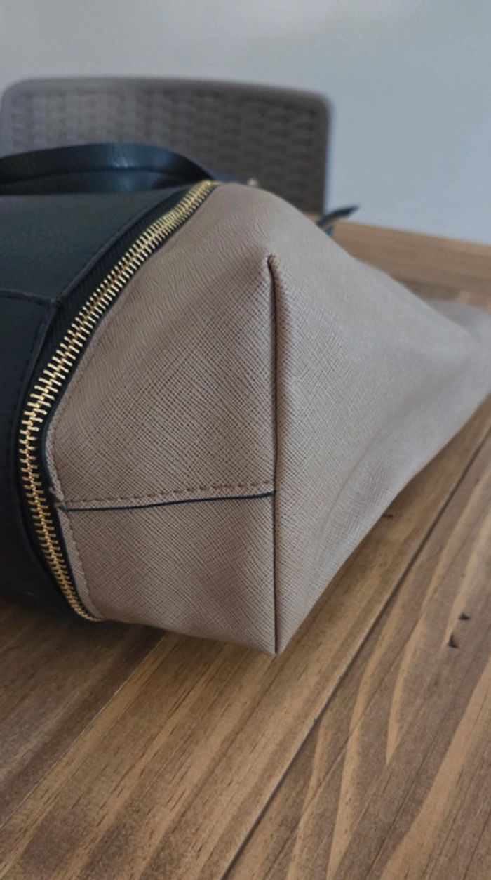 Sac à main main Paquetage noir et marron beige - photo numéro 7