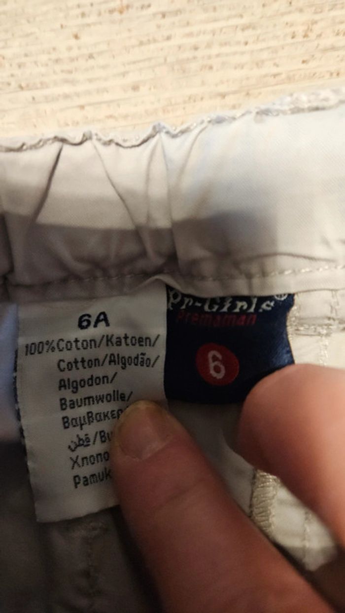 Pantalon en toile gris très clair, léger, Prémaman, 6 ans, nickel - photo numéro 7