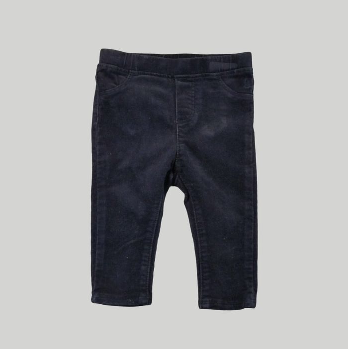 Pantalon jegging velours côtelé bleu marine Obaïbi 6 mois 68 cm fille - photo numéro 2
