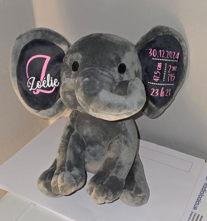 Peluche éléphant personnalisé