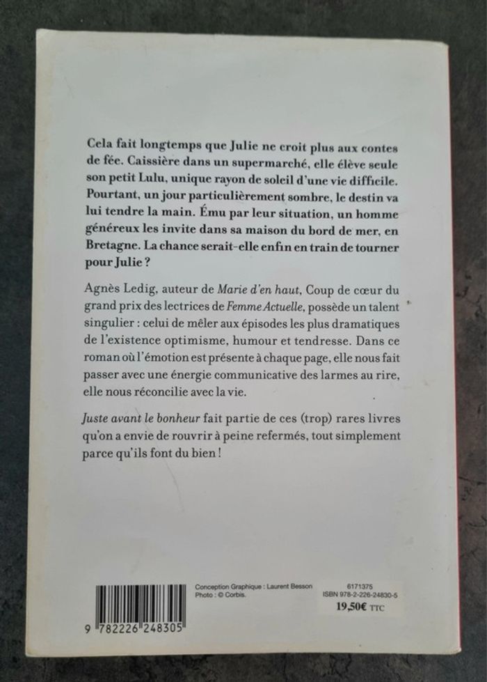 Livre Juste avant le bonheur - photo numéro 2