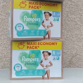 140 couches Pampers taille 5 harmonie lot de 2 cartons 👋 Envoi rapide 