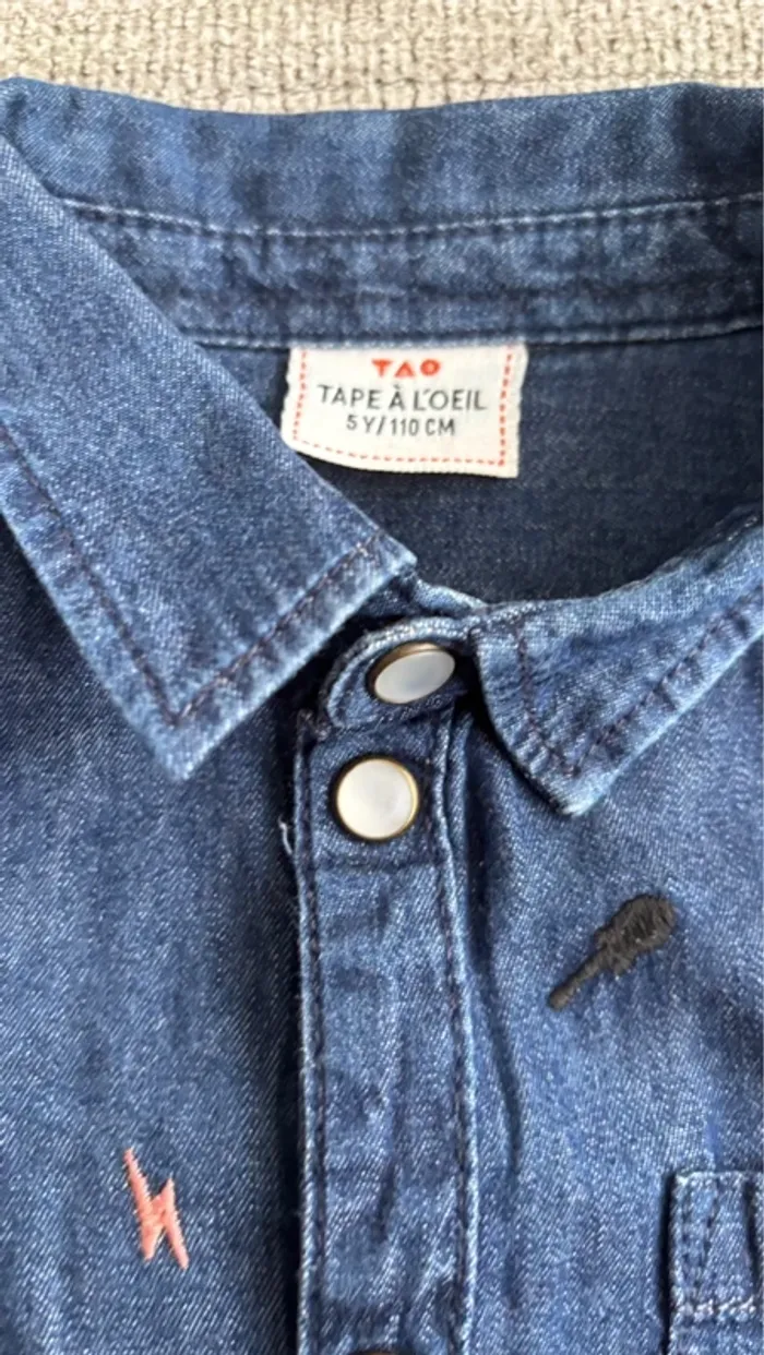 Chemise effet jeans - photo numéro 2