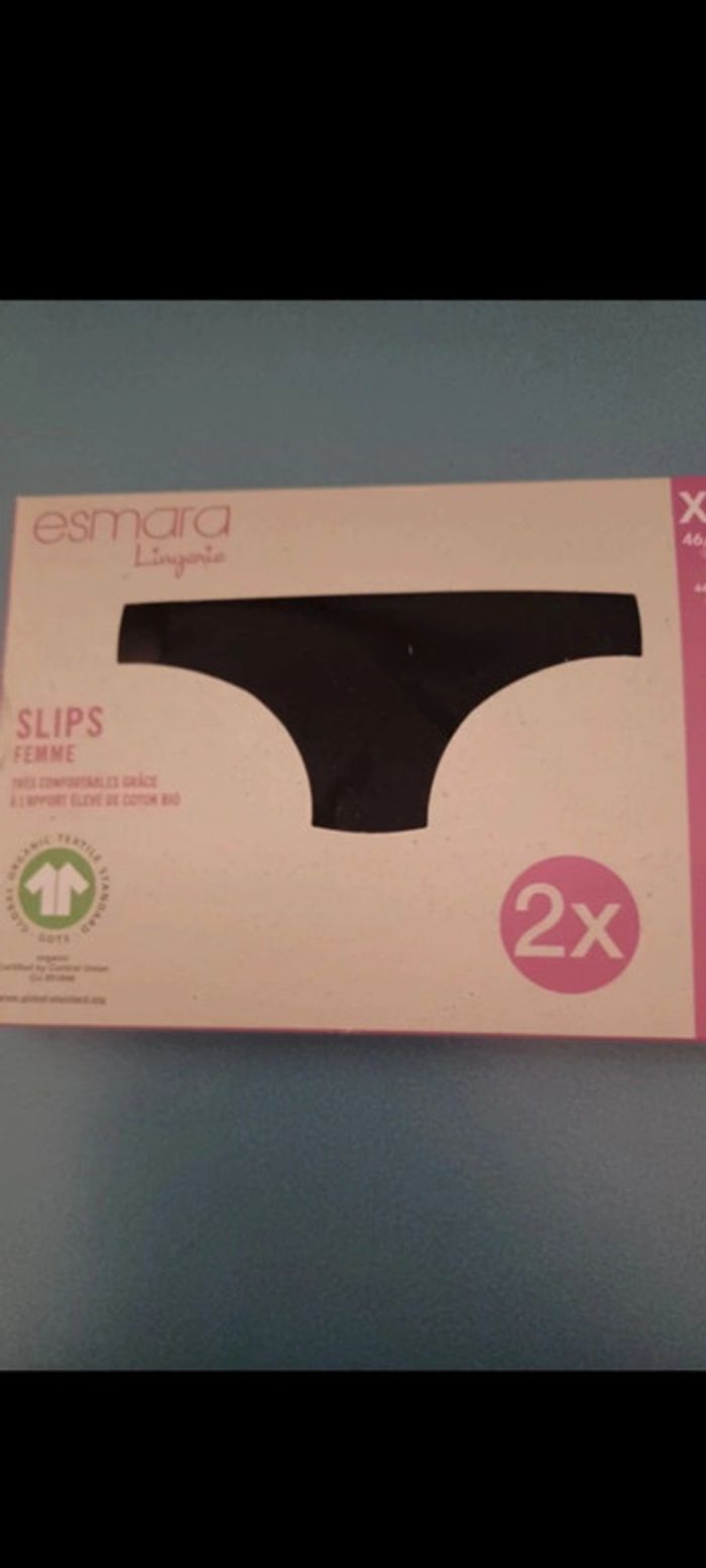 Lot de 2 slips femme taille M esmara lingerie - photo numéro 2