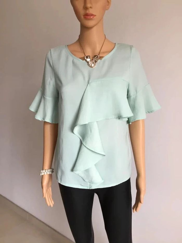 Blouse verte turquoise neuve à manches courtes Morgan taille 38