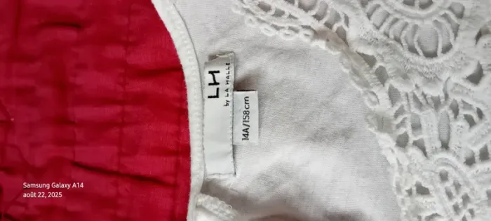 Haut blanc manches longues avec dentelle ajourée fille 14 ans la halle - photo numéro 13