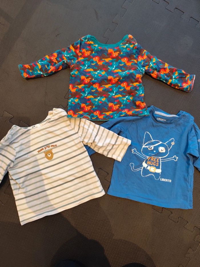 Lot de 3 tee-shirt manches longues 12 mois