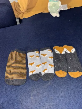 Lot 3 paires de chaussettes renard