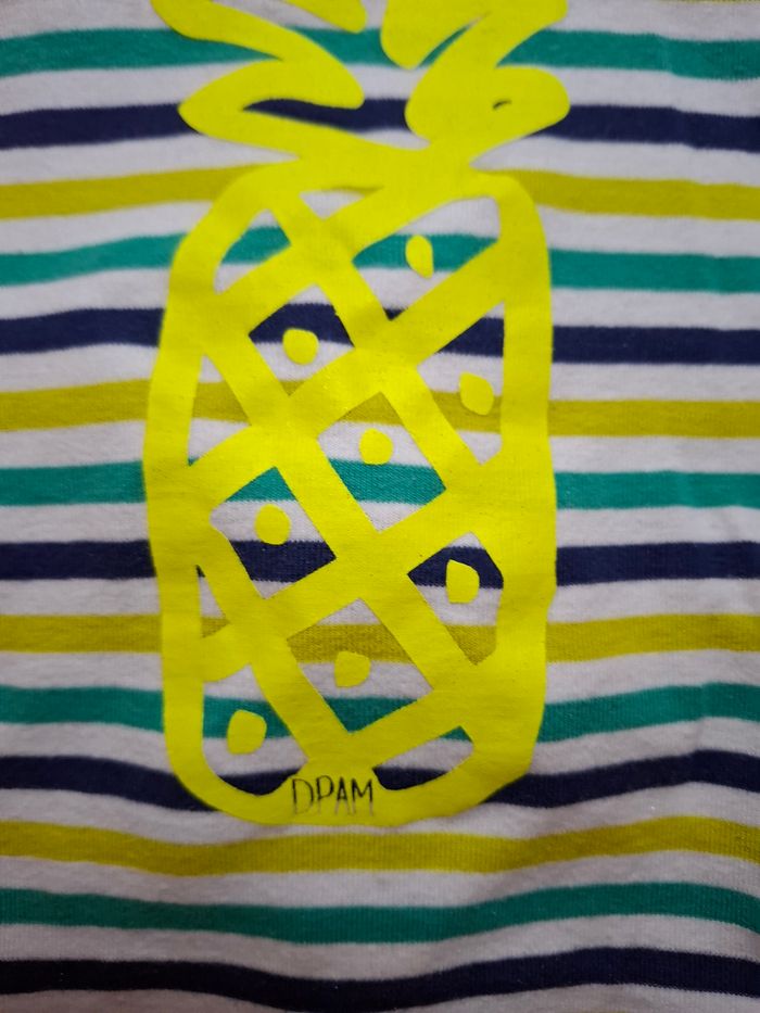 Combishort rayé motif ananas - 18 mois - DPAM - photo numéro 4