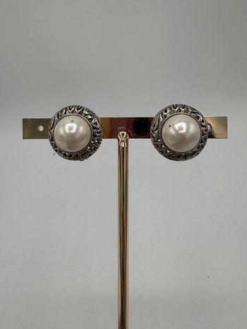 Boucles d’oreilles à clips perle vintage